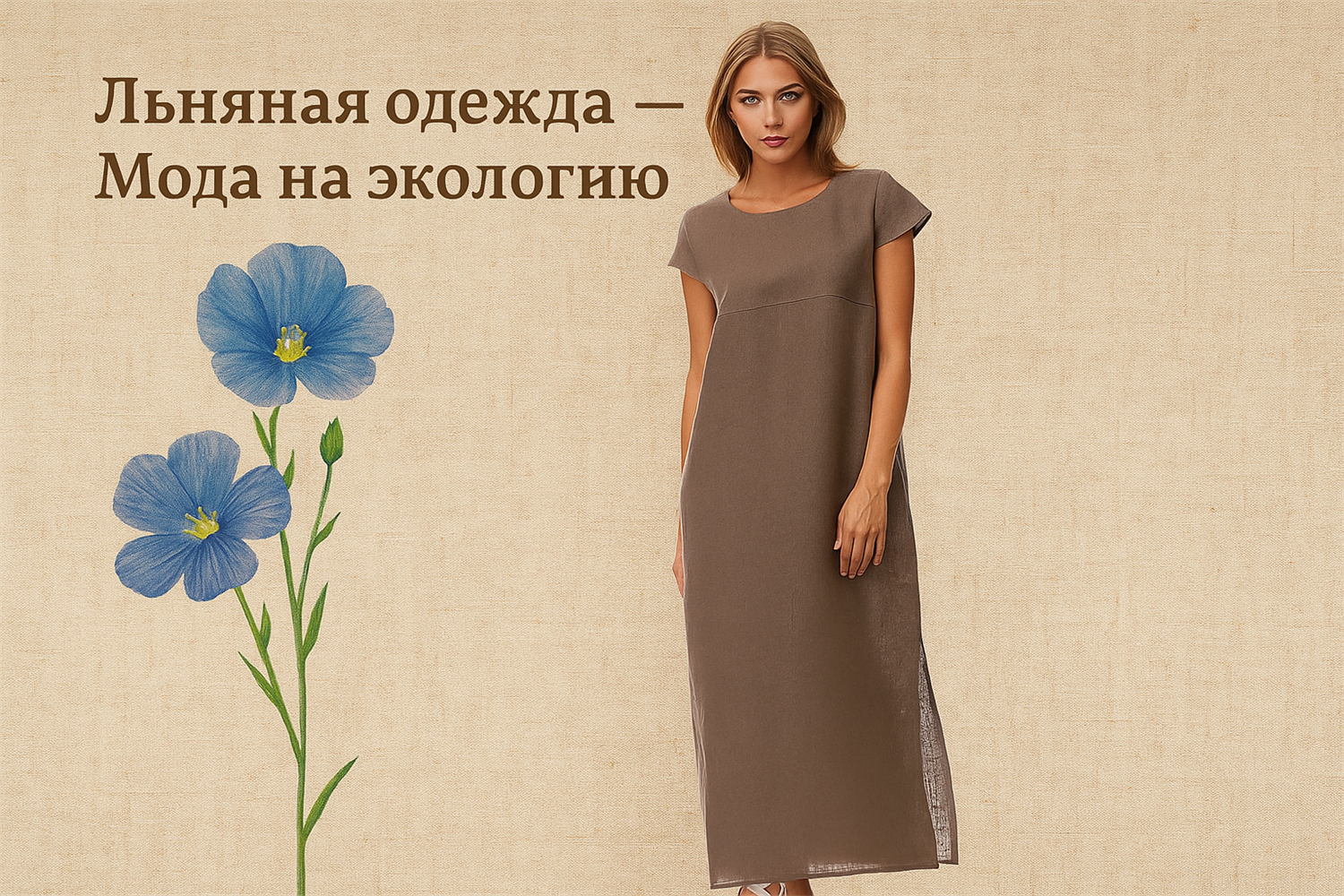 льняные платья, льняные брюки, блузки изо льна