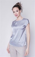 блуза  атласная 4520-3 нарядная серая 4520-3