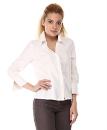 4284-10 Белая льняная блузка