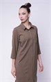 5386-1 Платье рубашка хаки 13519