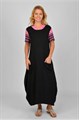 MV 218354 платье черное с полос. рукавами 218354